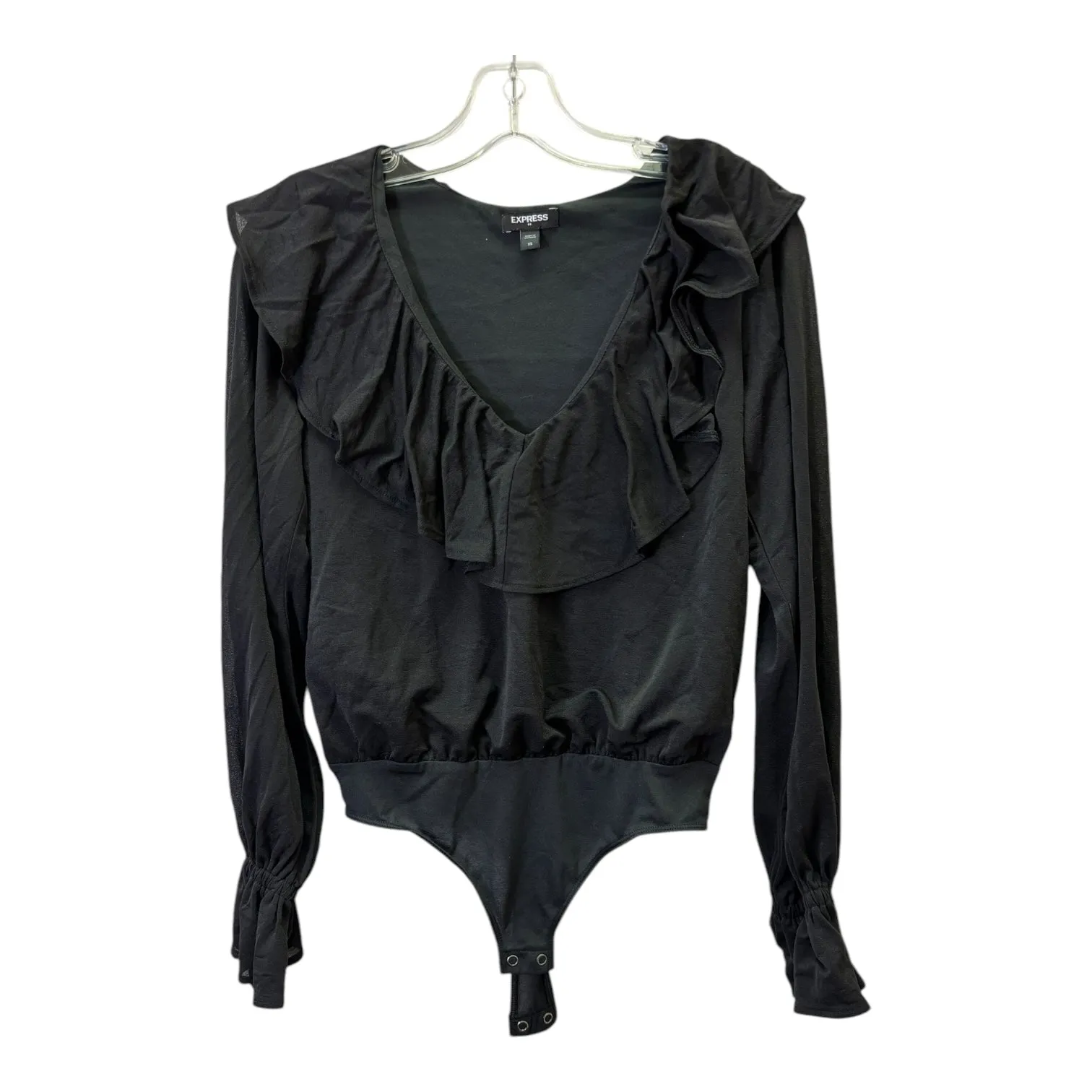 Bodysuit By Express In Black, Size:Xs green bodysuit
