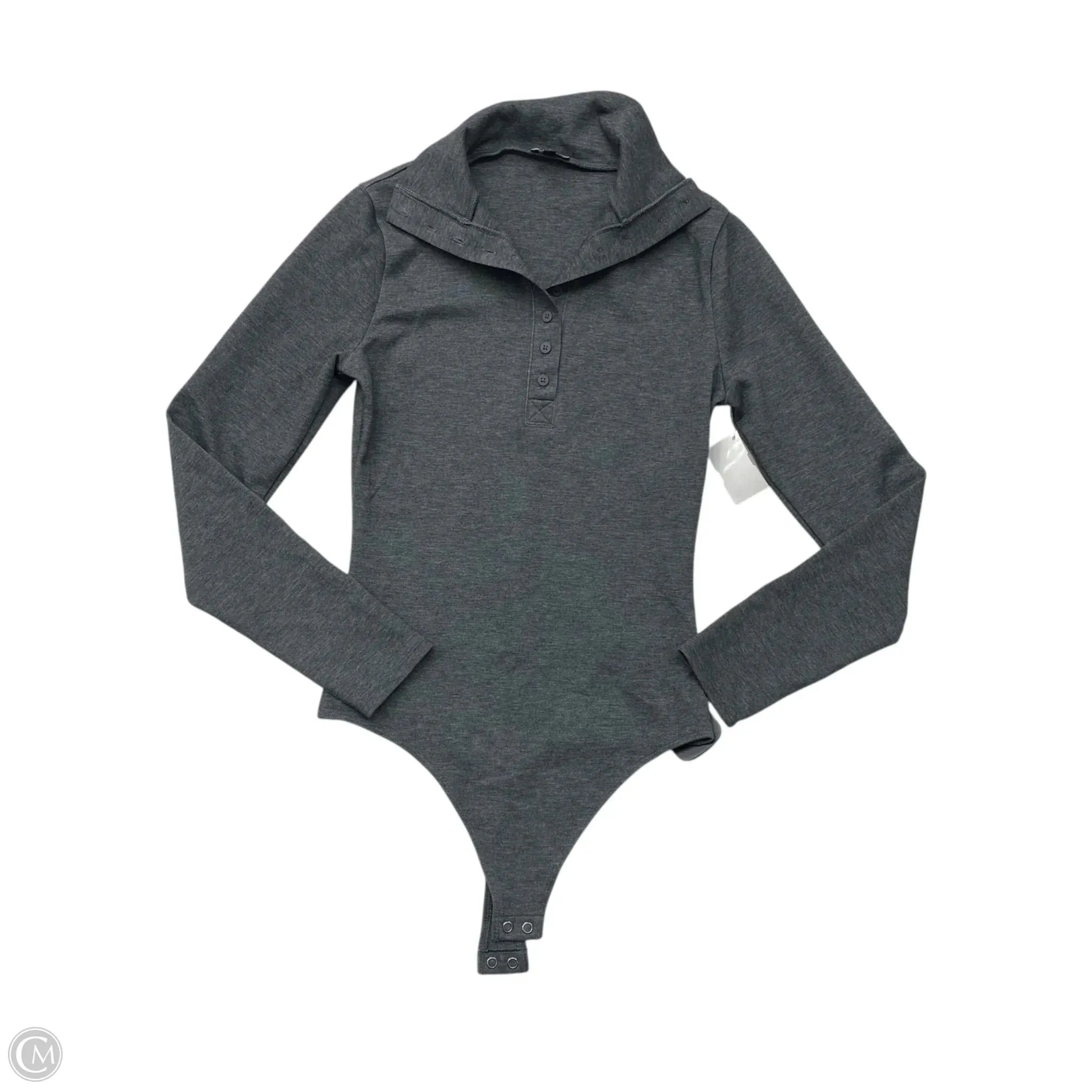 Bodysuit By Express In Grey, Size: S airport outfit bodysuit long torso bodysuit