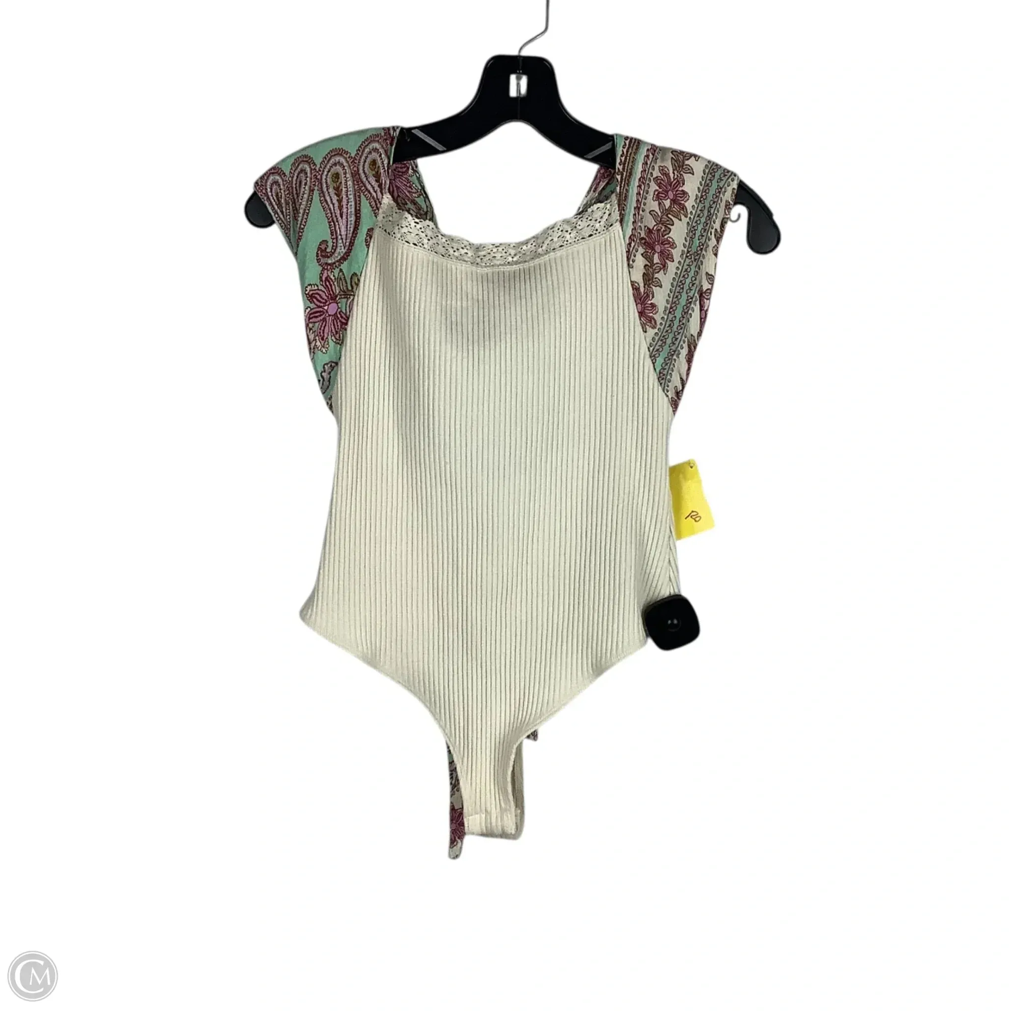 romper style bodysuit Bodysuit By Free People In Cream, Size: M