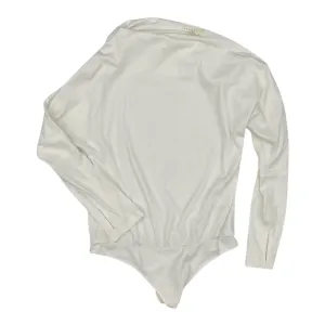 Bodysuit By Promesa In White, Size:M comfortable bodysuit lace mesh bodysuit