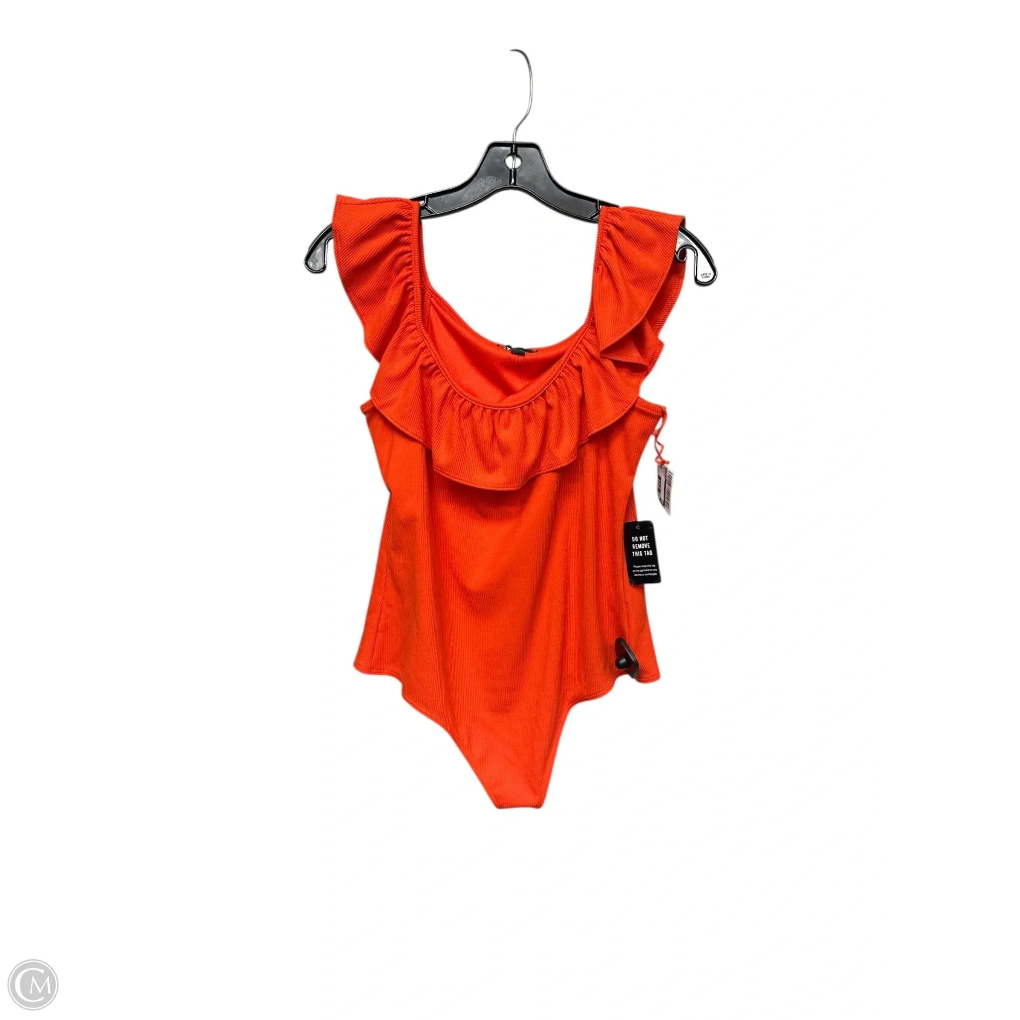 Bodysuit By Express In Orange, Size: M bodycon bodysuit