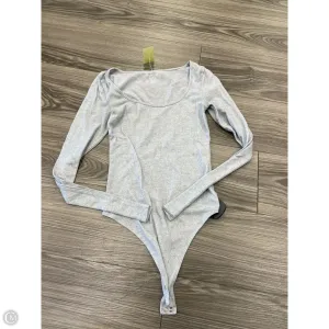 Bodysuit By American Eagle In Grey, Size: S metallic bodysuit fashion blogger bodysuit