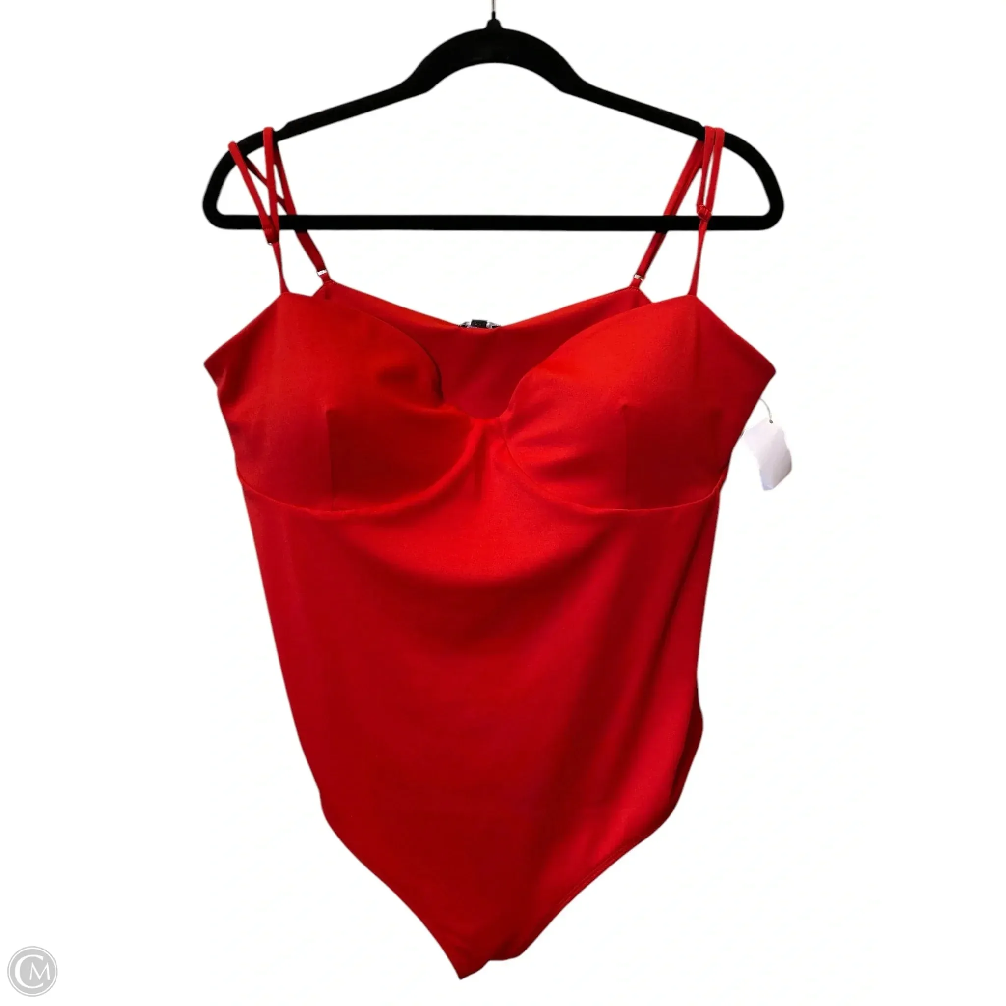 glam bodysuit grey bodysuit Bodysuit By Express In Red, Size: Xl