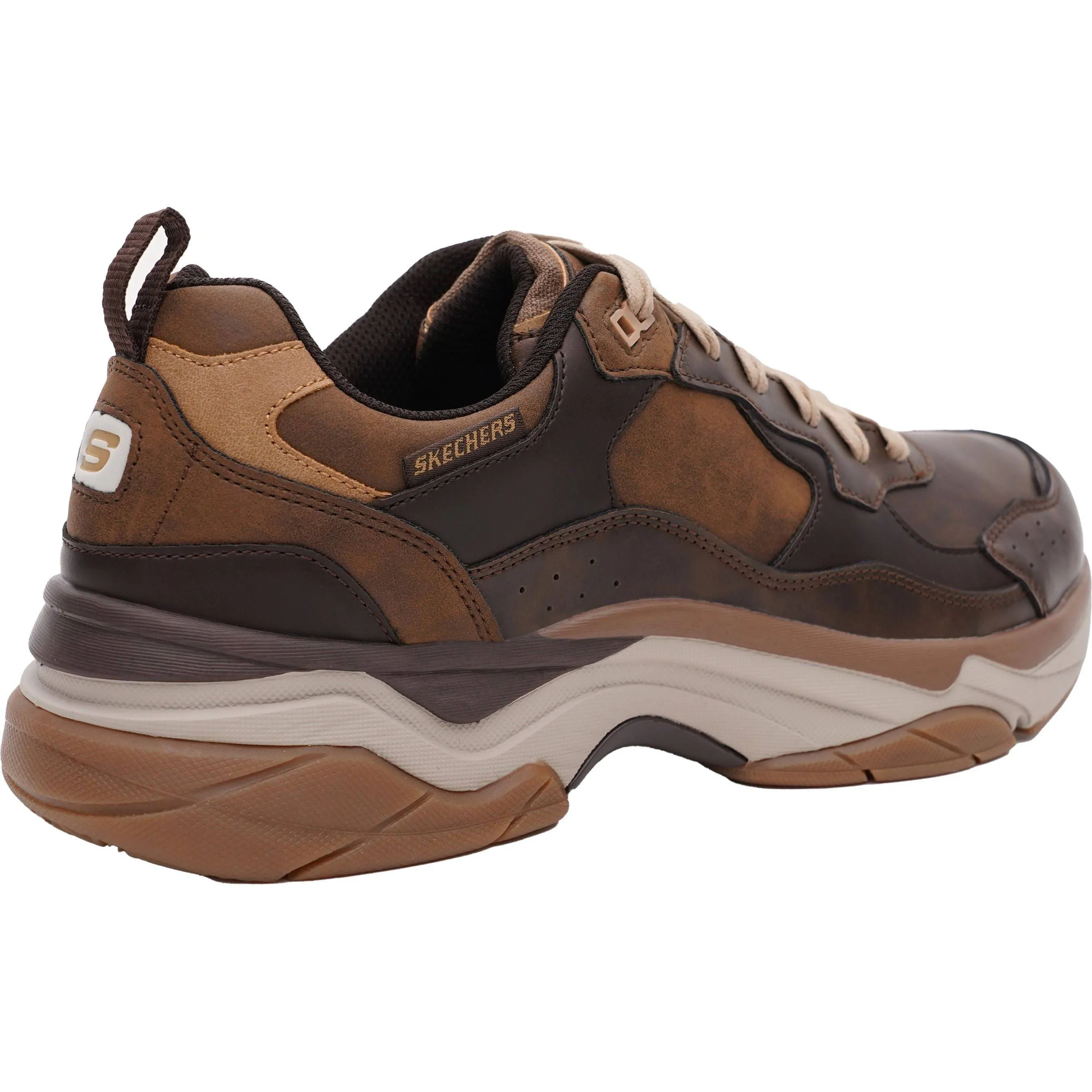 Trail Climbing Fit Low Top Skechers Staxed Brandin Mens Walking Shoes - Brown