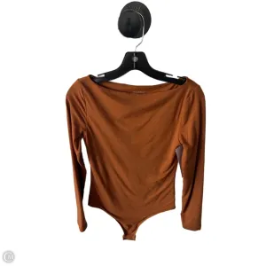 Bodysuit By Clothes Mentor In Tan, Size: M gym bodysuit short torso bodysuit