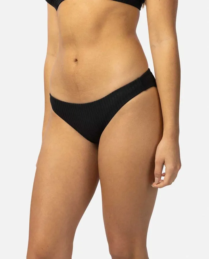 Rip Curl Premium Surf Cheeky Bottom-Black Drag Reduction Design Refreshing Dip