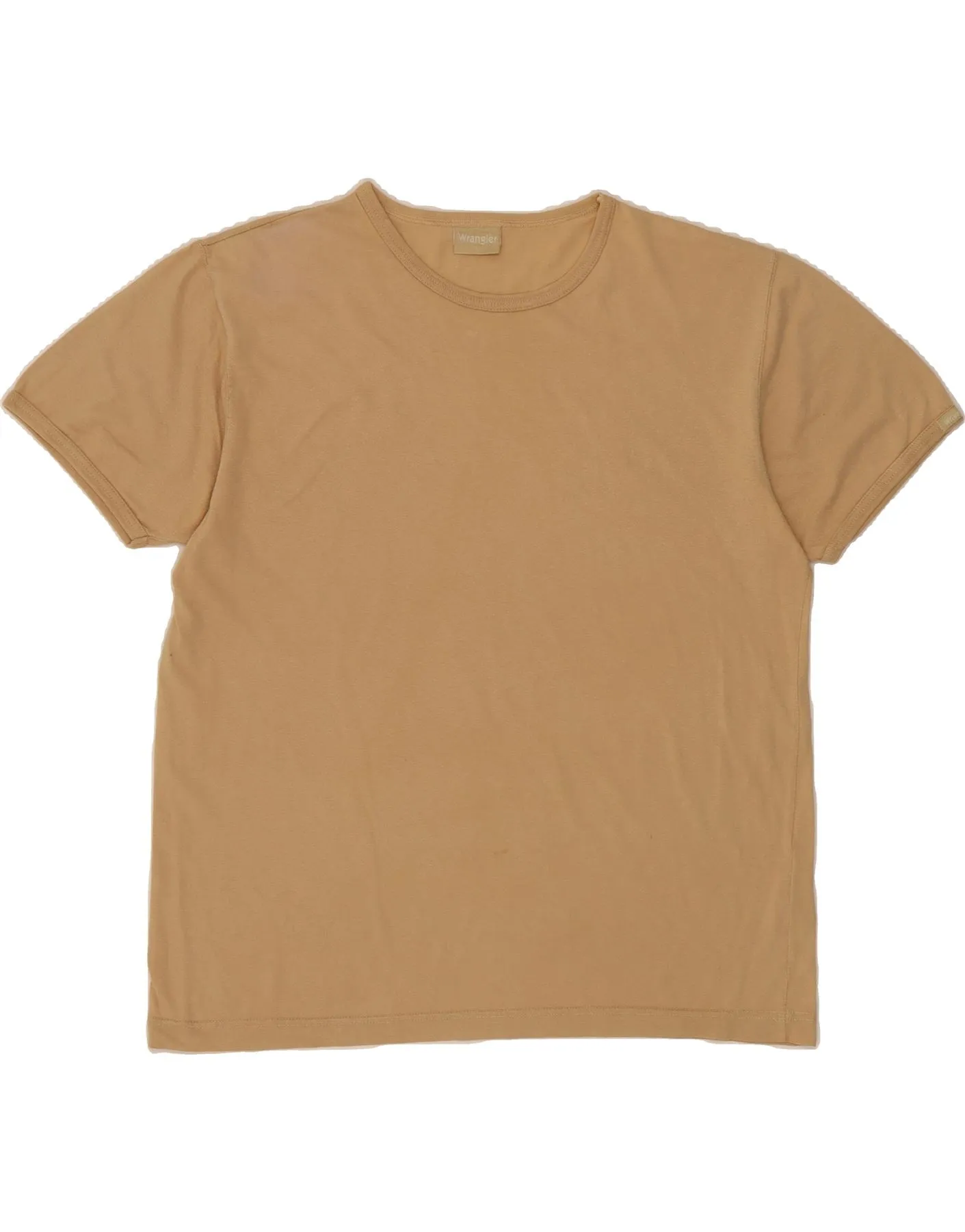 WRANGLER Womens T-Shirt Top UK 18 XL Beige Cotton Stylish and Easygoing Eco Conscious Production