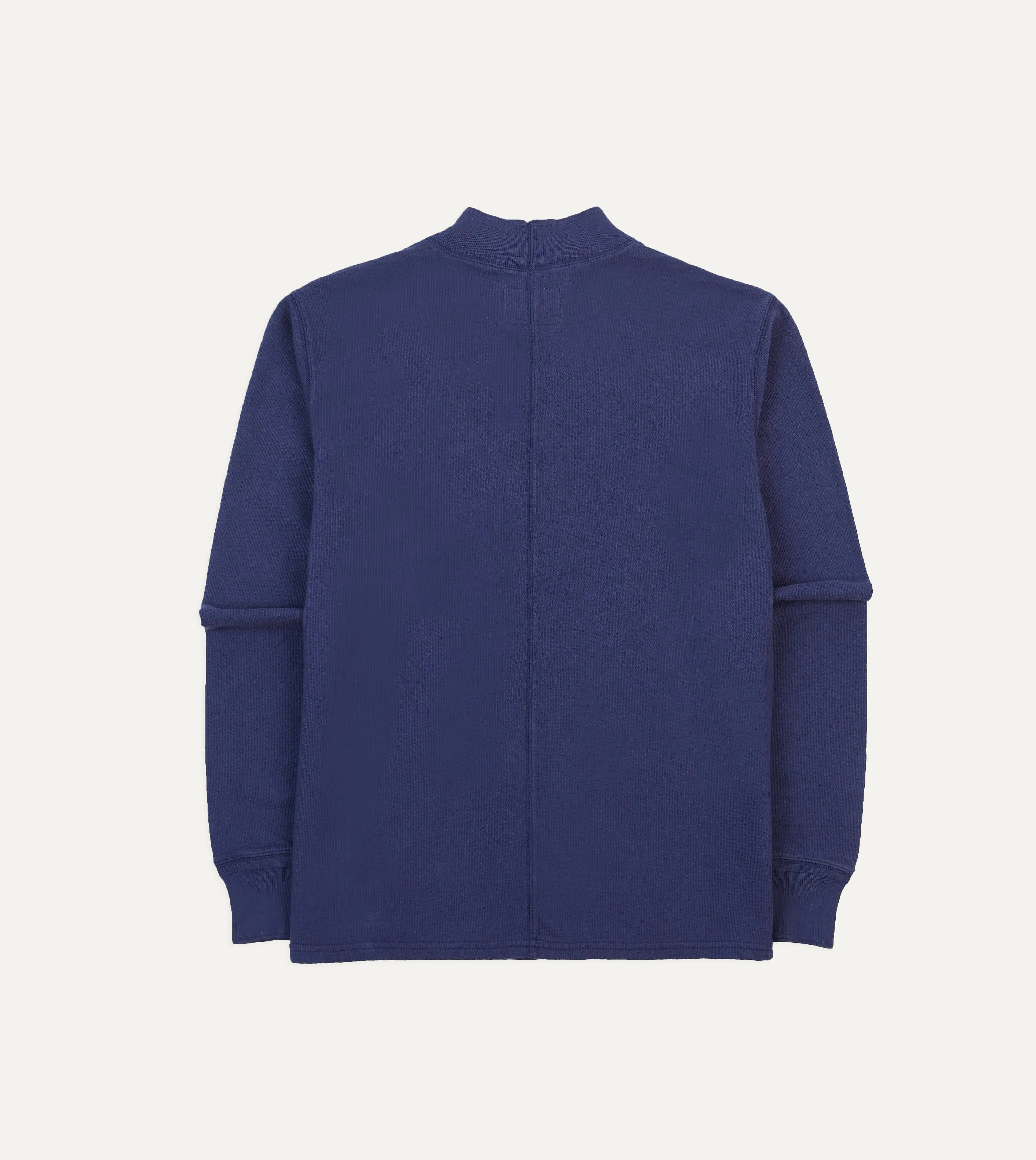 GentleWashResistance Navy Cotton Long-Sleeve Mock Neck Hiking T-Shirt