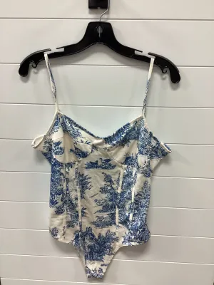Bodysuit By Cmc In Blue & Cream, Size:XL lingerie bodysuit