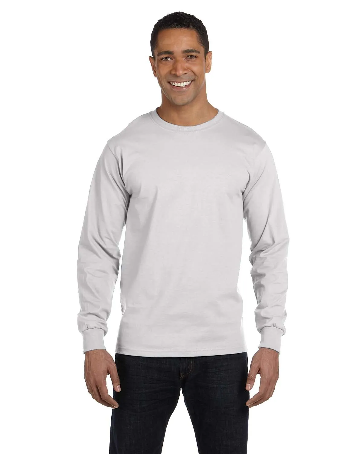 Stretchable Knit Hanes 5186 Adult Long-Sleeve Beefy-T