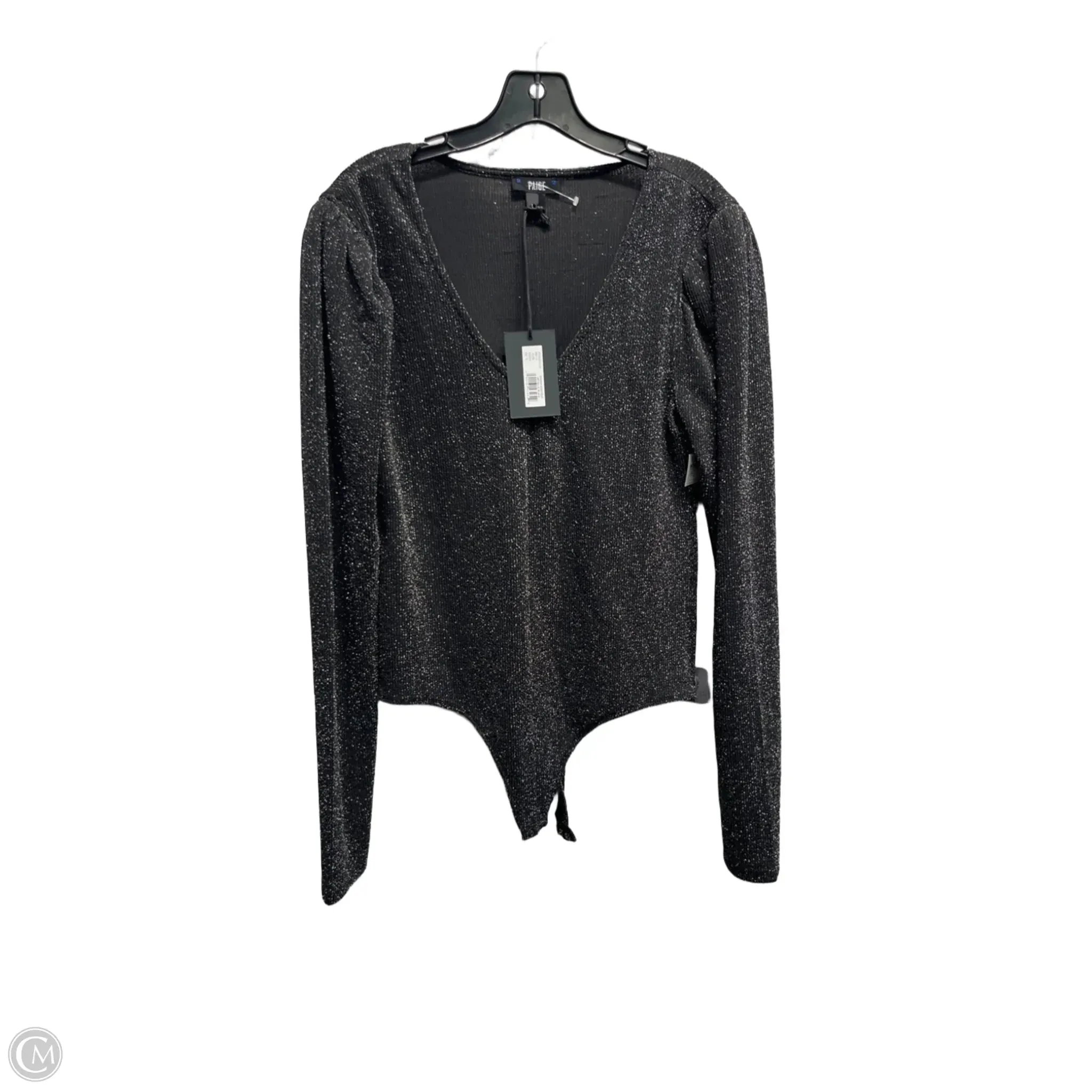 turtleneck bodysuit wool bodysuit Bodysuit By Paige In Black & Silver, Size: L