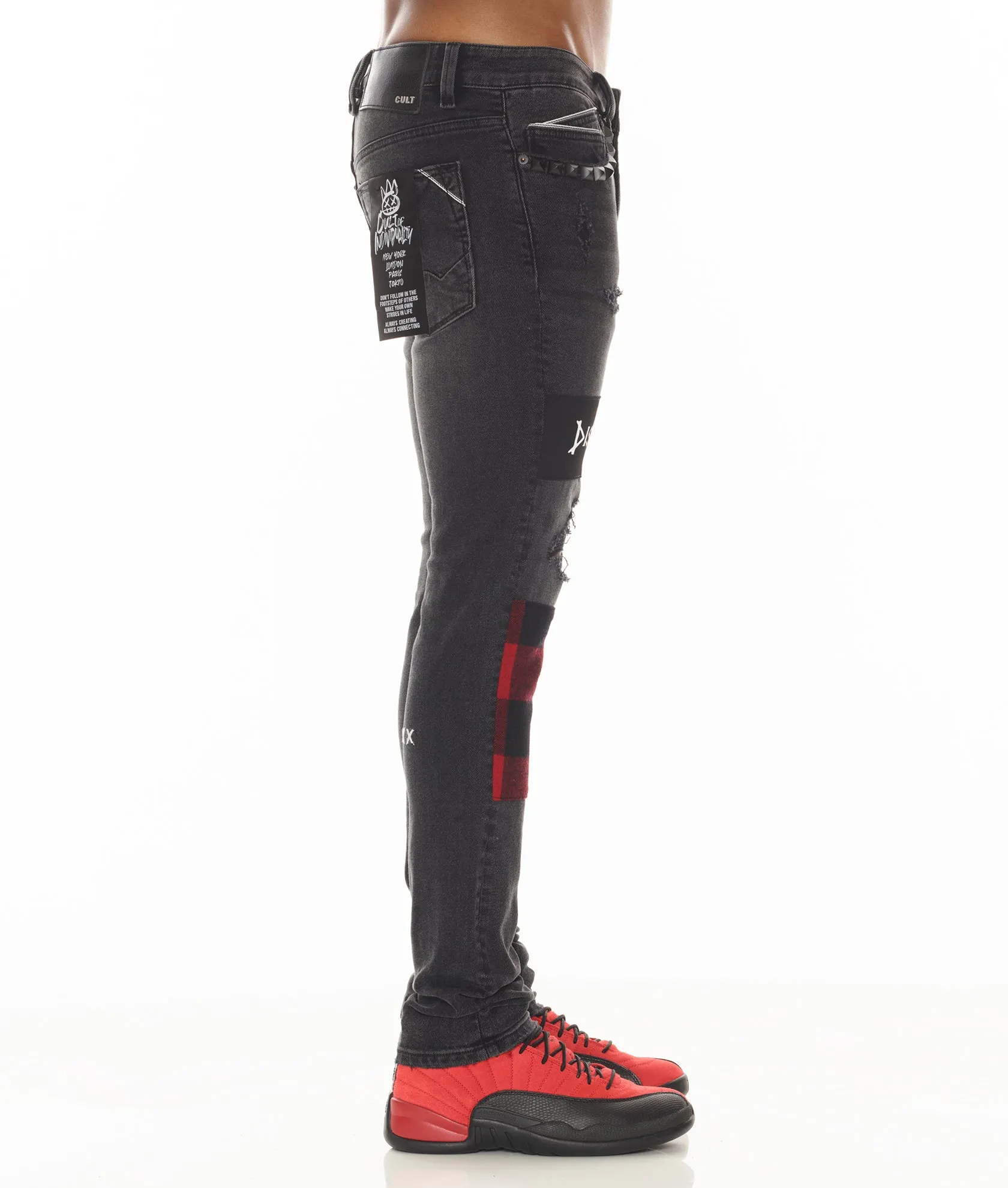PUNK SUPER SKINNY IN PLAID Minimal Shrinkage Fabric Chill Mode