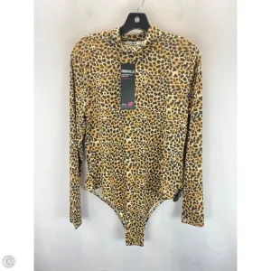 zipper bodysuit Bodysuit By Clothes Mentor In Animal Print, Size: 12