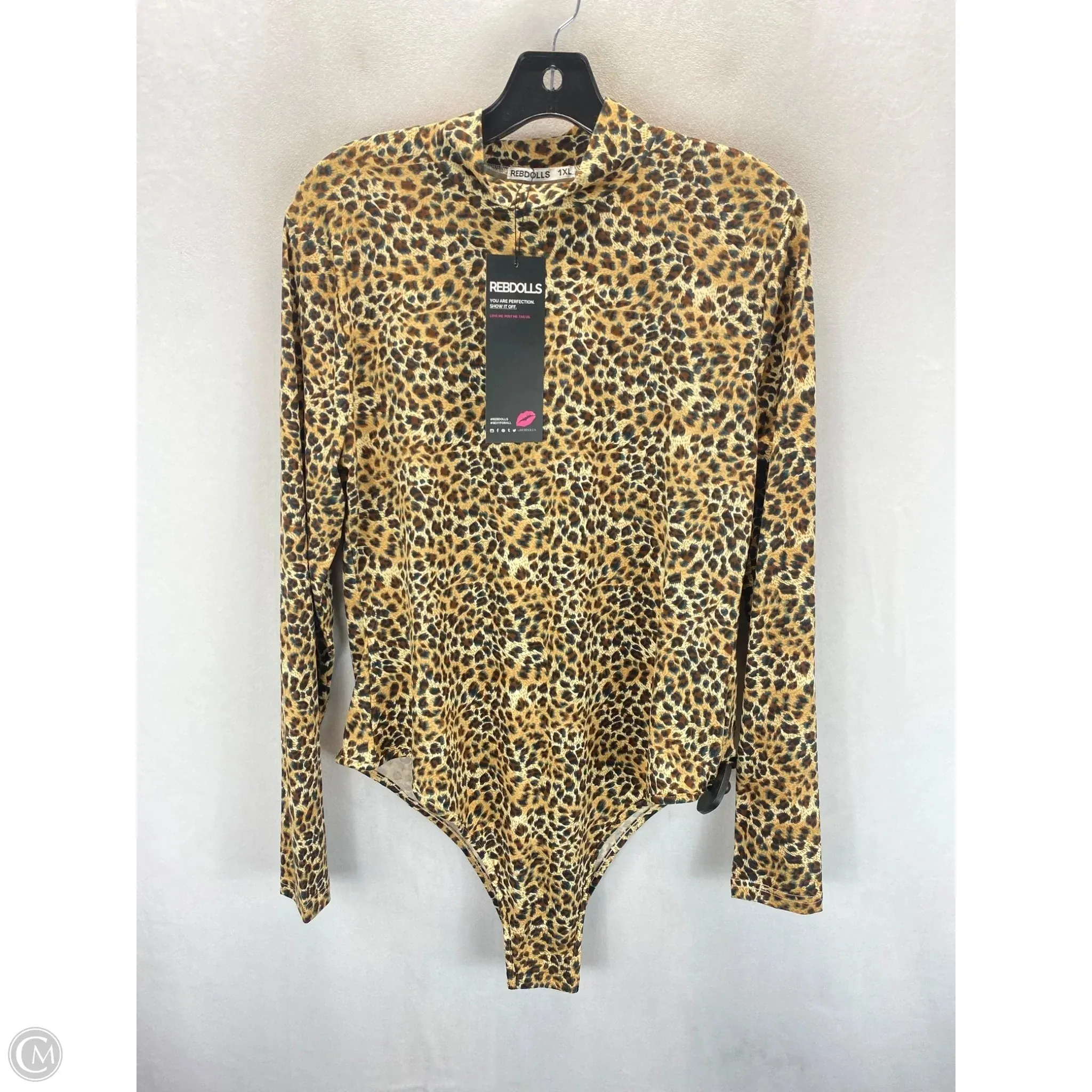zipper bodysuit Bodysuit By Clothes Mentor In Animal Print, Size: 12