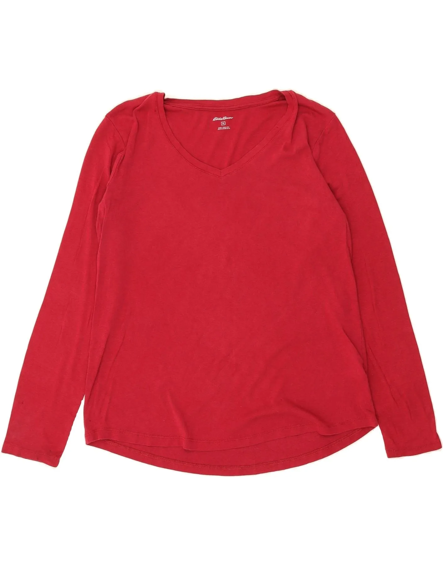 EDDIE BAUER Womens BEST SELL Long Sleeve UK 18 XL Burgundy Cotton Outdoor Style Trend Classic Layer