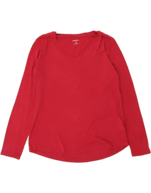 EDDIE BAUER Womens BEST SELL Long Sleeve UK 18 XL Burgundy Cotton Outdoor Style Trend Classic Layer
