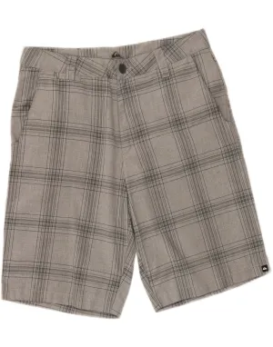 QUIKSILVER Mens Chino Shorts W33 Medium  Grey Check Polyester Preppy Style