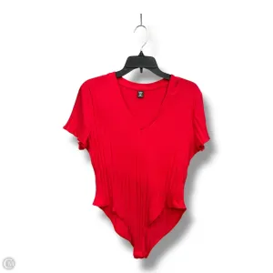 velvet bodysuit Bodysuit By Shein In Red, Size: 2x