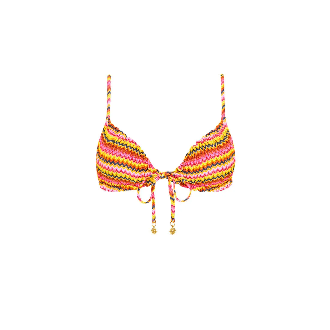 Embellished look Kulani Kinis Ruched Bow Bralette Top-Midnight Moon