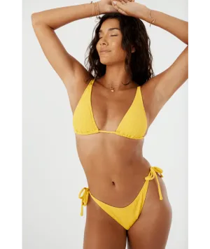 Roxy Haliewa Tie Side Cheeky Bottom-Golden Rod Anti Slip Straps