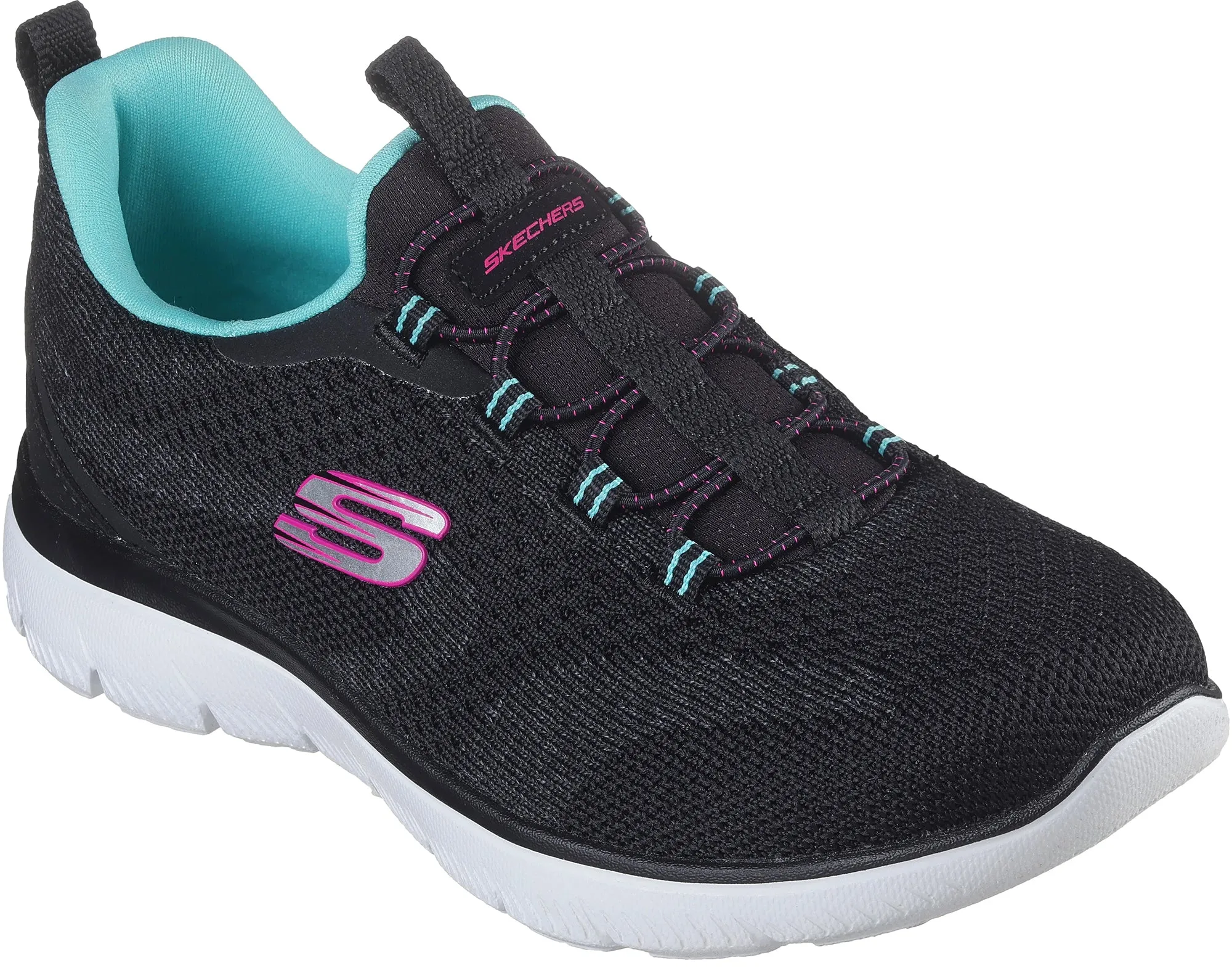 Vented Heel Panel Skechers Summits New Nature Womens Training Shoes - Black