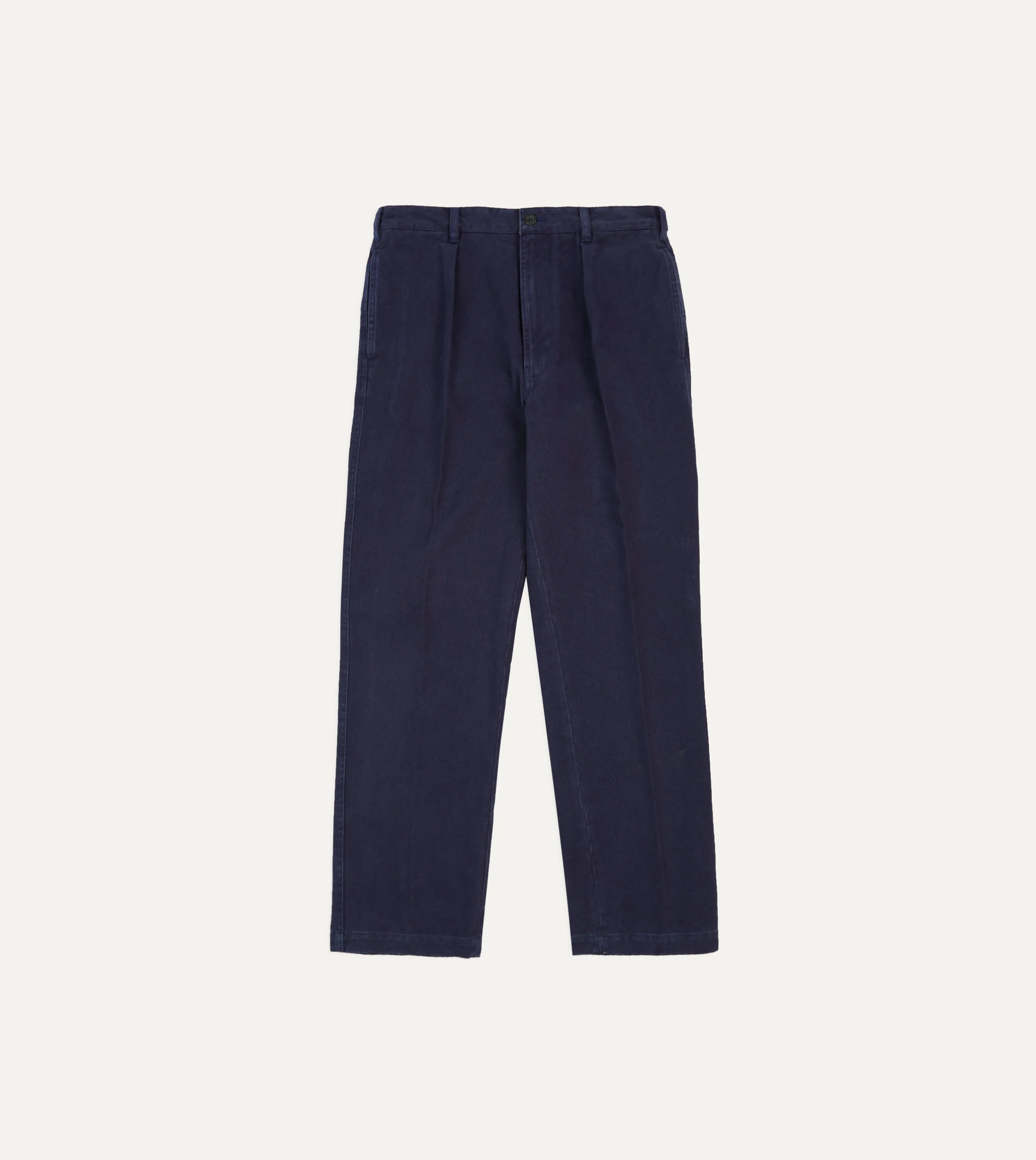 Indigo Heavy Cotton Twill Games Trousers Chic Professional Flattering Design