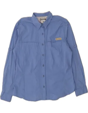 Eye-Catching Pattern COLUMBIA Womens Shirt UK 12 Medium Blue Polyester