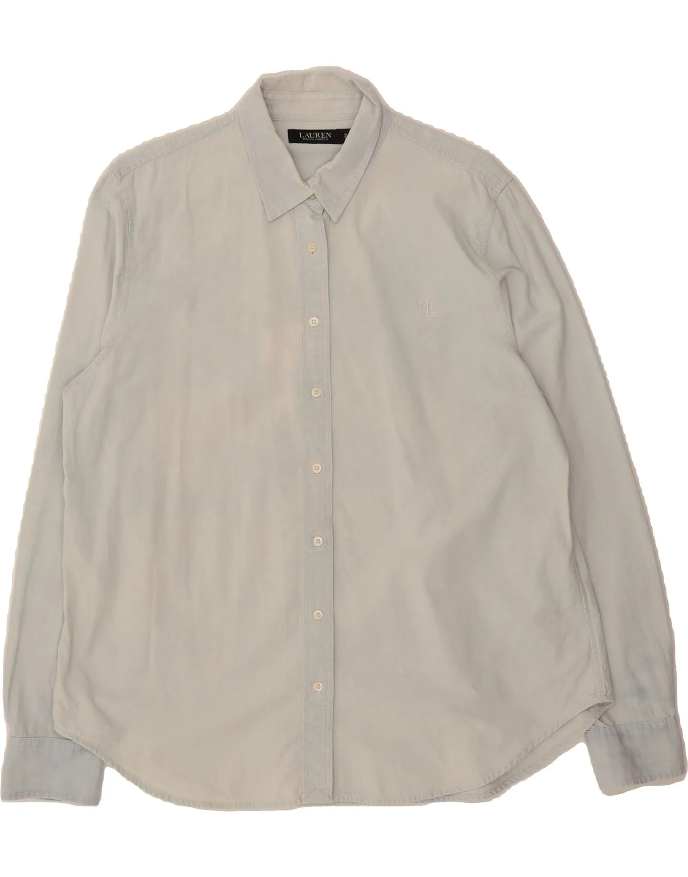 Oversized Fit RALPH LAUREN Womens Shirt UK 18 XL Blue Cotton