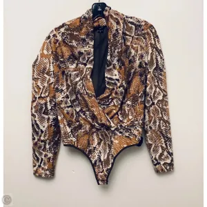 Bodysuit By Marciano In Snakeskin Print, Size: S figure hugging bodysuit boho bodysuit