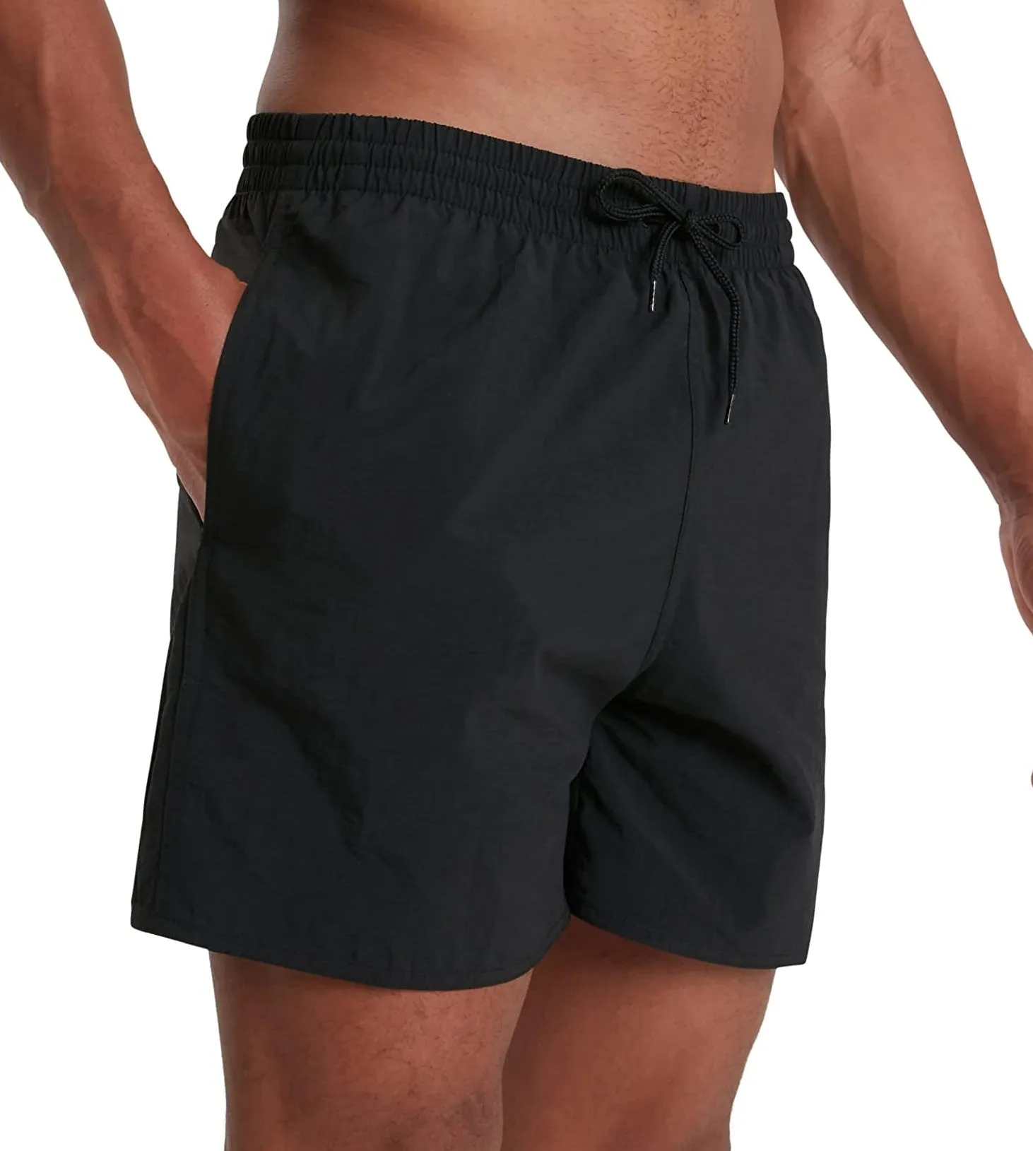 Reinforced Strap Anchors Teen Trend Speedo Essentials 16 Inch Mens Swim Shorts - Black