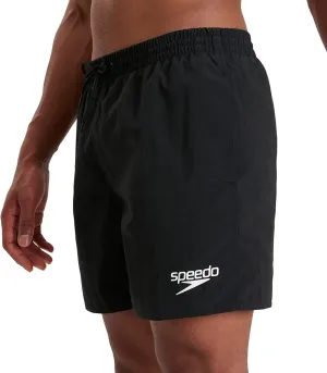 Speedo Essentials 16 Inch Mens Swim Shorts - Black Double Layered Lining Ultraviolet Resistant