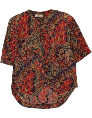 ATOS LOMBARDINI Womens Shirt Blouse UK 14 Large Multicoloured Paisley Short Sleeve