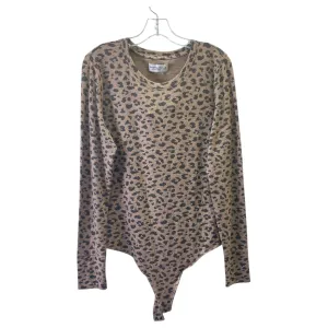 Bodysuit By Abercrombie And Fitch In Animal Print, Size:Xl black bodysuit