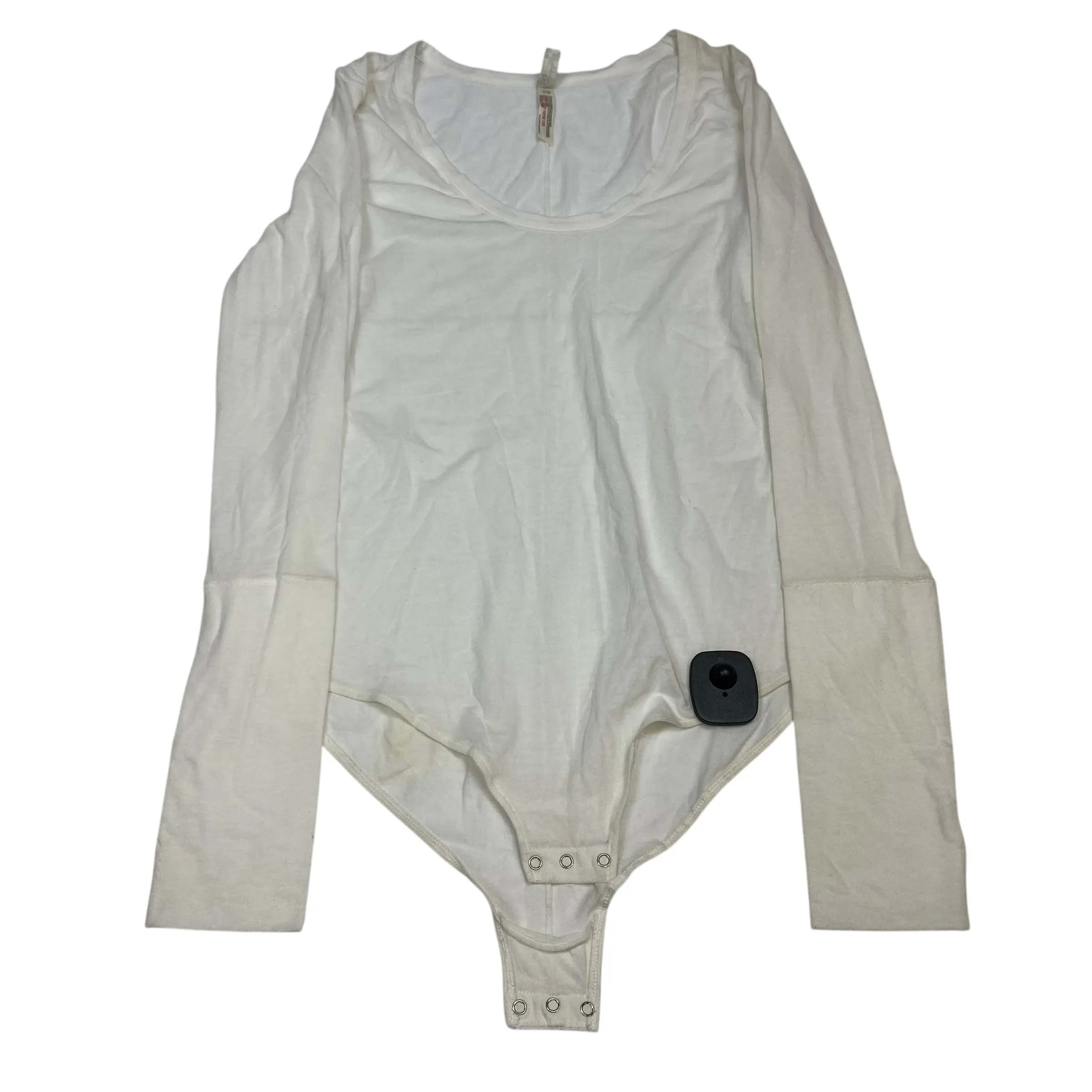 Bodysuit By Free People In Cream, Size:M silver bodysuit layered bodysuit
