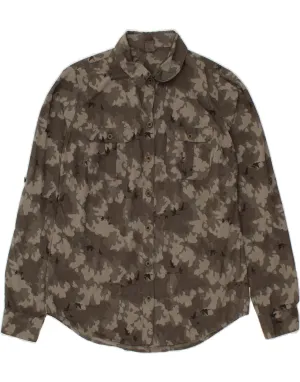 Striped style Sweat-Absorbing EDDIE BAUER Womens Shirt UK 6 XS Grey Camouflage Nylon