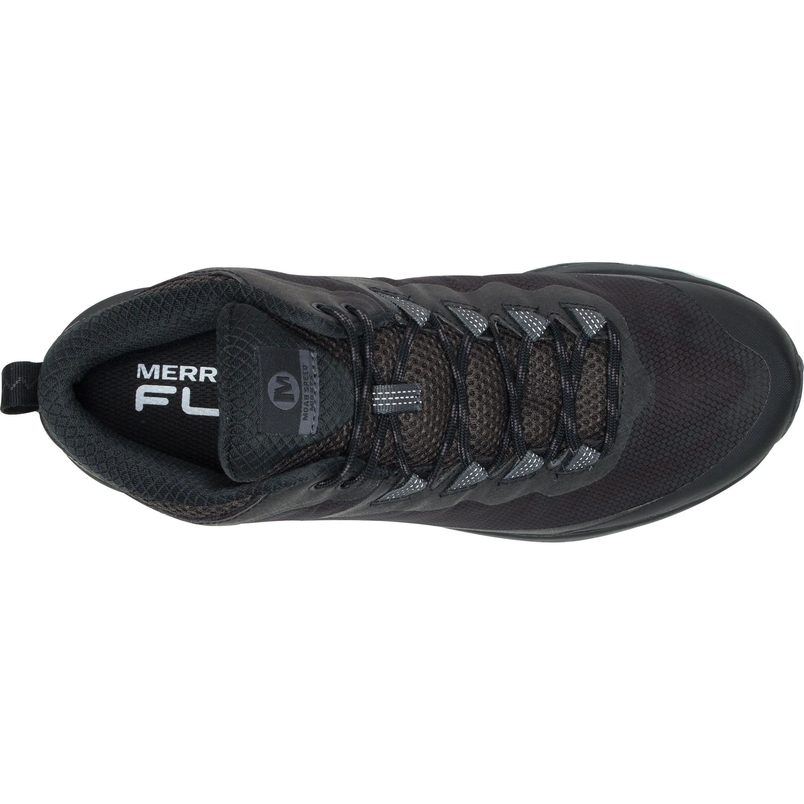 Hard Surface Merrell Moab Speed Mid GORE-TEX Mens Walking Boots - Black
