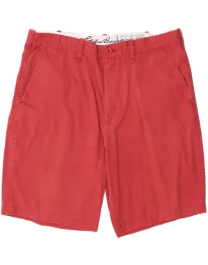EDDIE BAUER Mens Chino Shorts W38 XL Red Cotton Adjustable drawstring Cozy Style