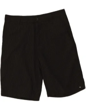 QUIKSILVER Mens Chino Shorts W33 Medium  Black Pinstripe Polyester Free Fit Relaxed Waist