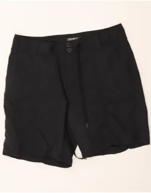 EDDIE BAUER Womens Chino Shorts US 10 Large W34  Black Nylon Gender Neutral Evening Elegance
