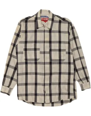 LEVI'S Mens Shirt Medium White Check Cotton Anti Pilling Surface Edgy Fashion
