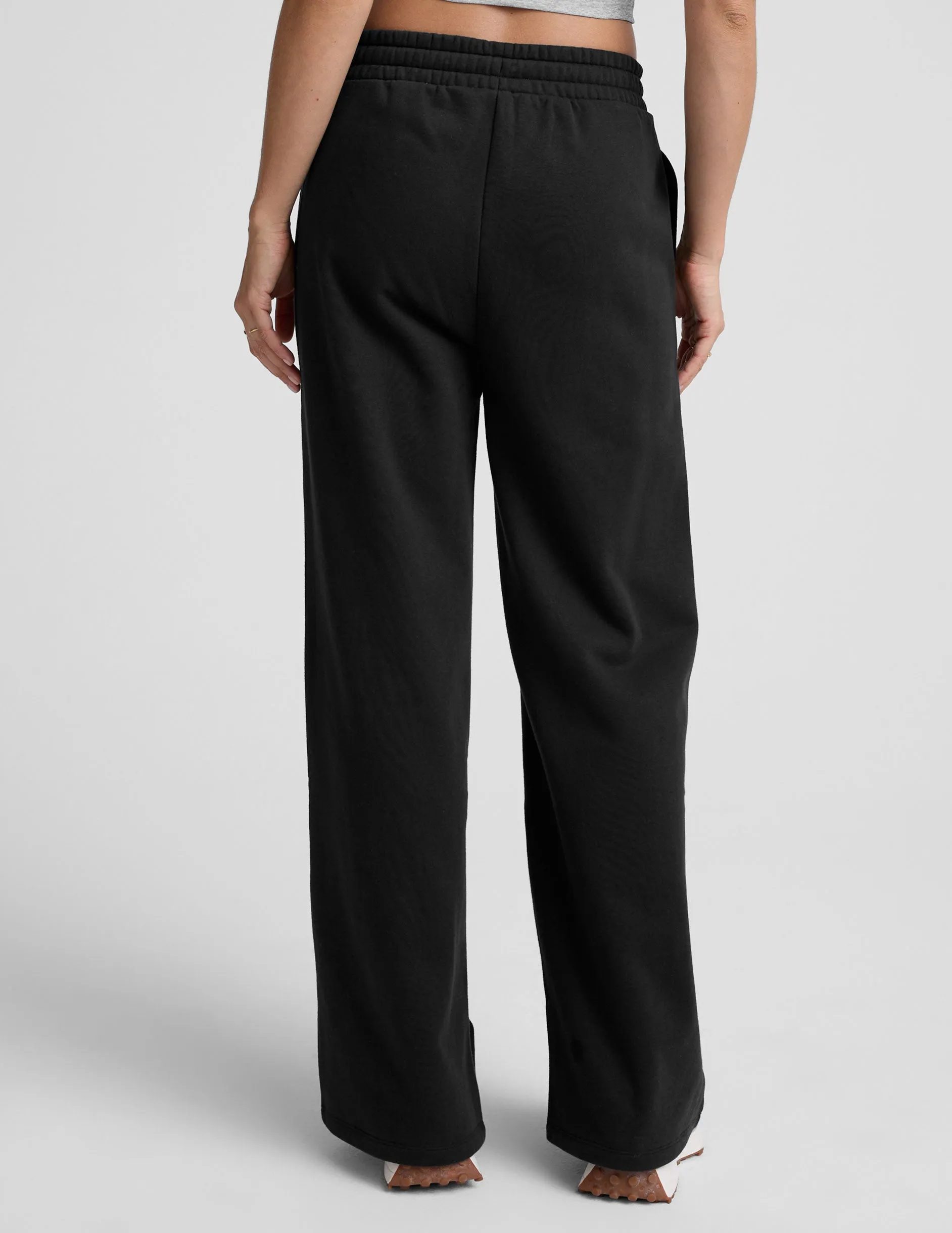 stain guard Soft Feel LuxeFleece Pintuck Wide Leg Pant