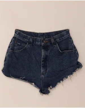 LEE Womens Denim Shorts W28 Medium  Navy Blue Shimmer Effect Tropical theme