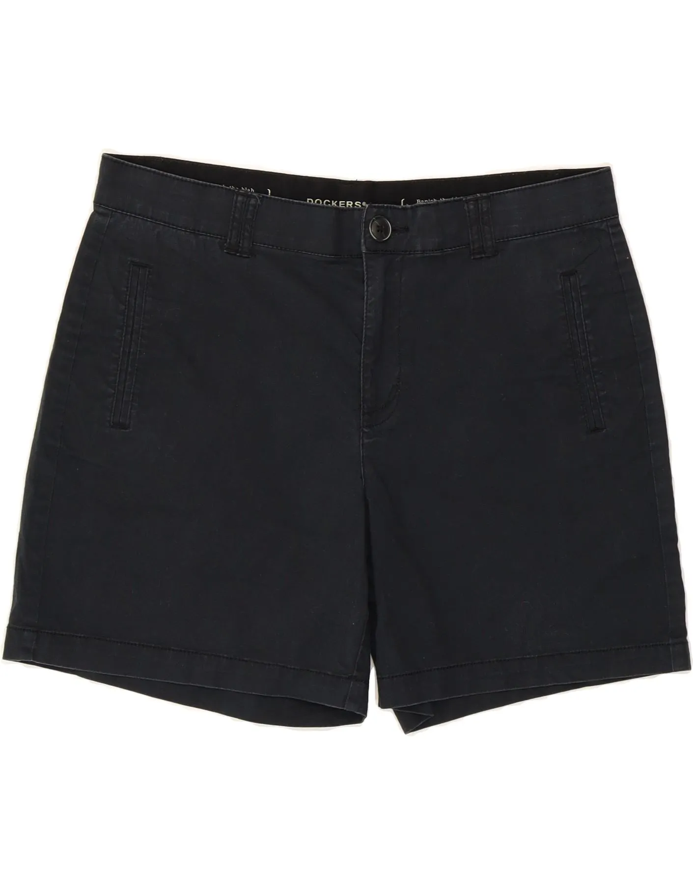 DOCKERS Womens Casual Shorts US 12 Large W34  Black Cotton Striped style Static Dissipating Fiber