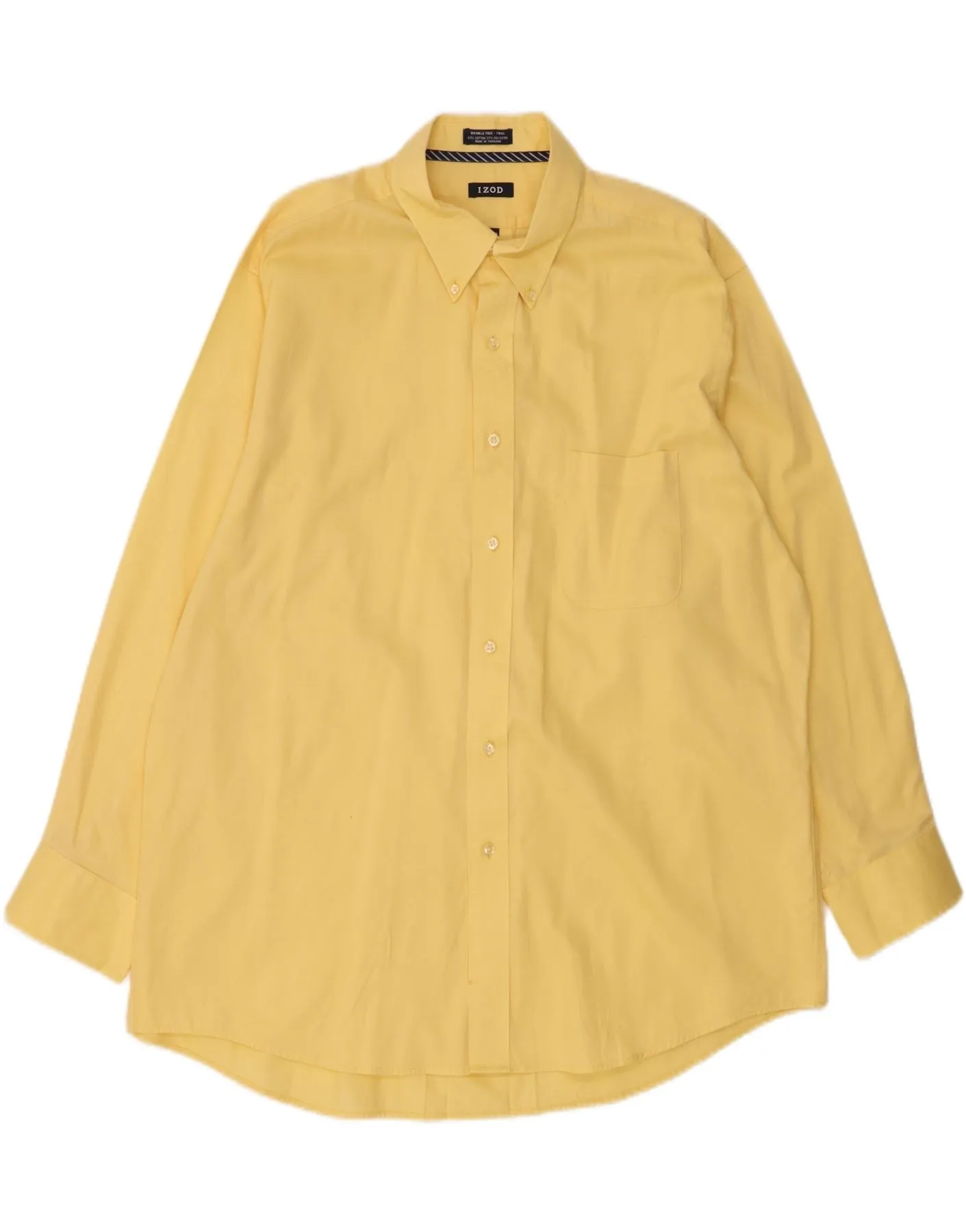 Soft Touch IZOD Mens Regular Fit Shirt Size 17 1/2 XL Yellow Cotton