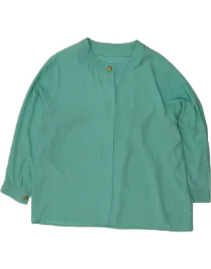 VINTAGE Womens Shirt Blouse UK 20 2XL Turquoise Fashionable Pick