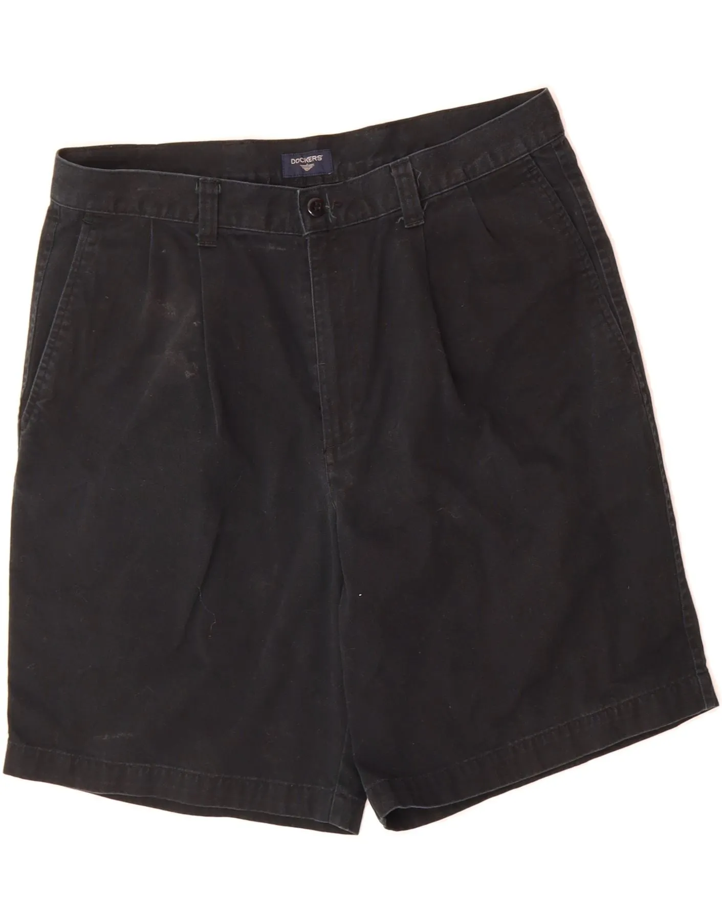 DOCKERS Mens Chino Shorts W34 Large Navy Blue Cotton Active Mode Fitted Design