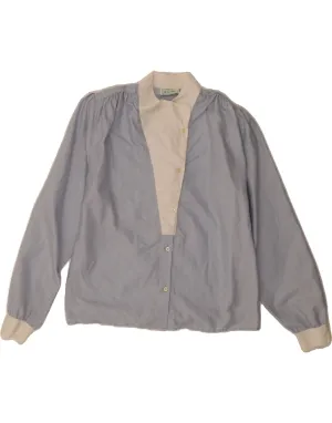 BENETTON Womens Shirt Blouse UK 6 XS Blue Pinstripe Cotton Snug feel
