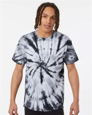 Dyenomite 200CC Contrast Cyclone Tie-Dyed T-Shirt Raw Edge Hem