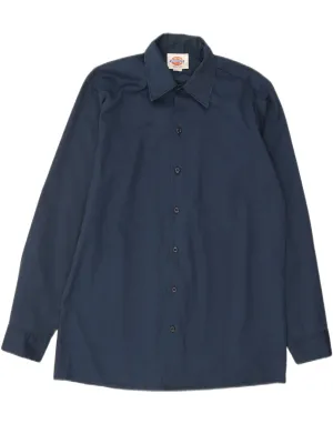Hypoallergenic Lining DICKIES Mens Shirt Size 15 Medium Navy Blue Cotton