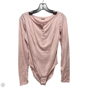 Sloane Bodysuit By Free People In Pink Nectar, Size: S winter bodysuit